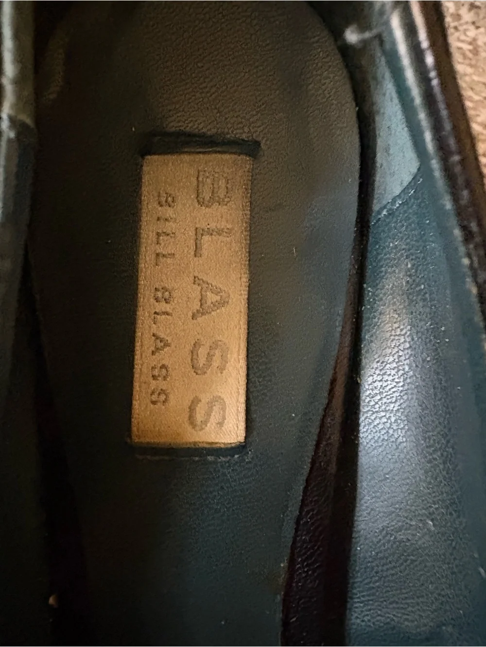 Bill Blass Black Leather Square-Toe Pumps